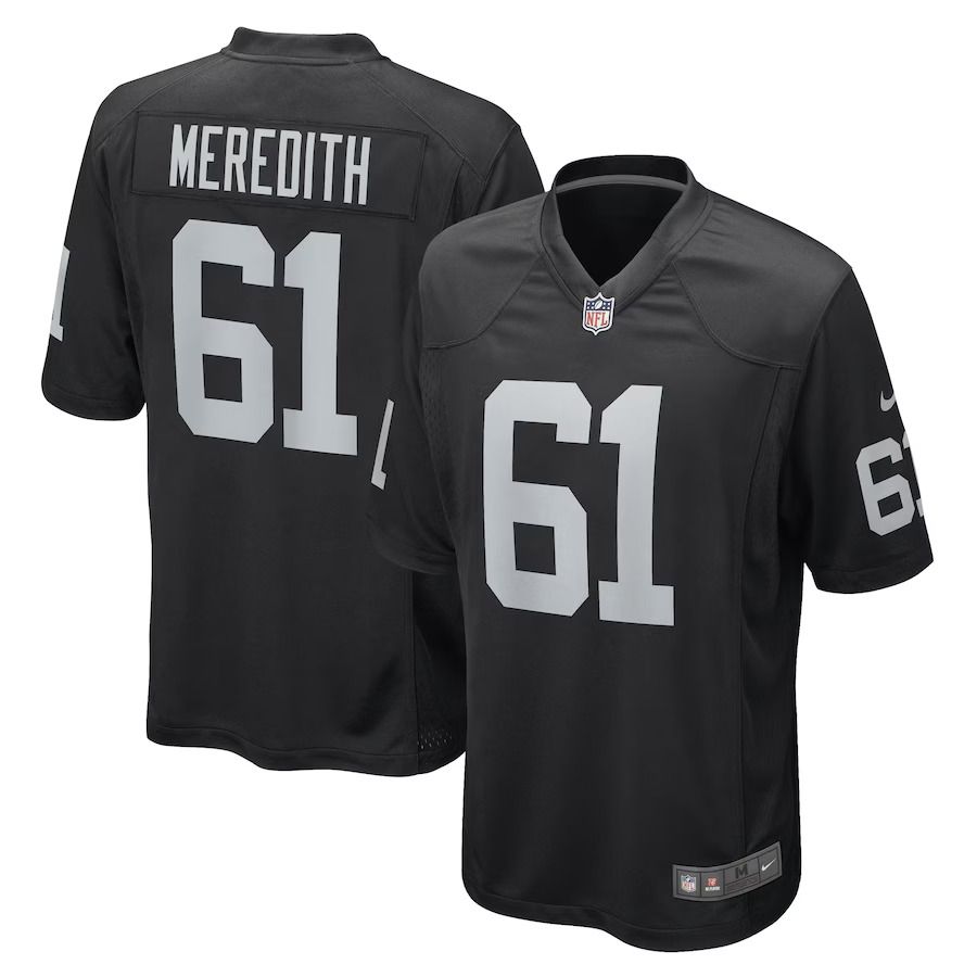 Men Las Vegas Raiders #61 Jordan Meredith Nike Black Game Player NFL Jersey->oakland raiders->NFL Jersey